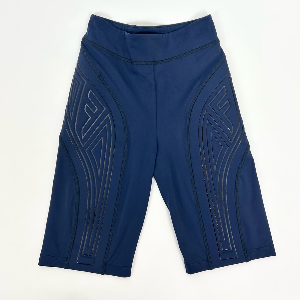 Fendi Printed Sport Shorts Bike Short Cycling Ffreedom Navy Black Padded Size 38 - Picture 4 of 11